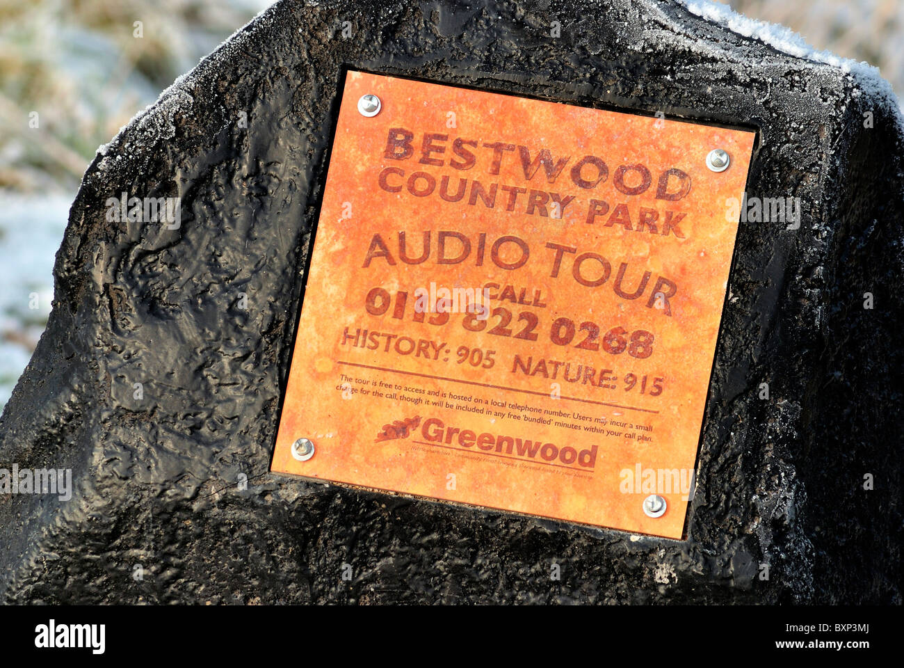 Audio-Tour anmelden Bestwood Land Park Nottingham England uk Stockfoto