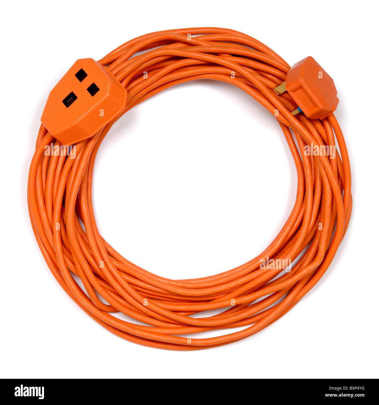 Spule von orange Kabel Stockfoto