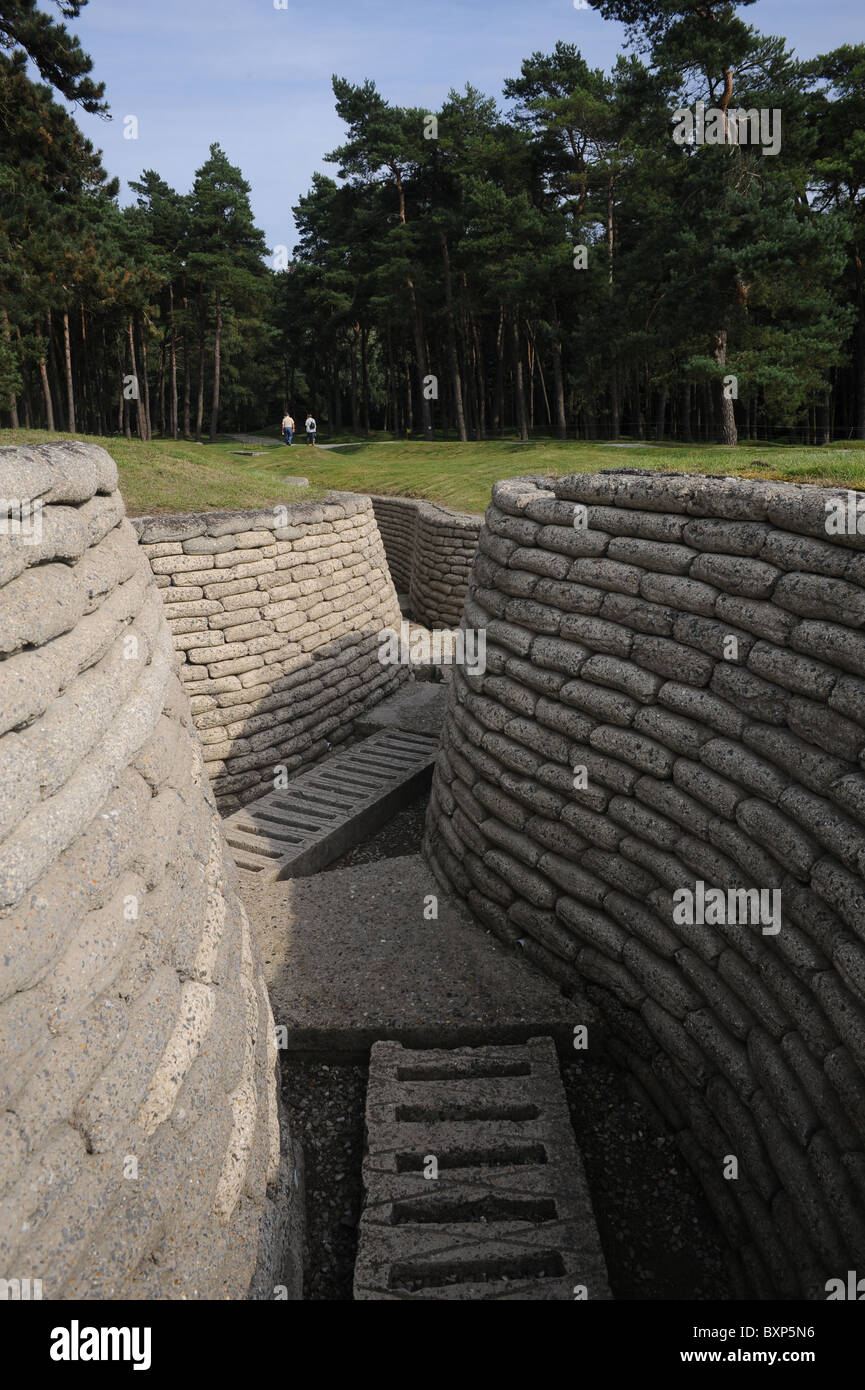 Ersten Weltkrieg kanadische Gräben bei Vimy Memorial Frankreich Stockfoto