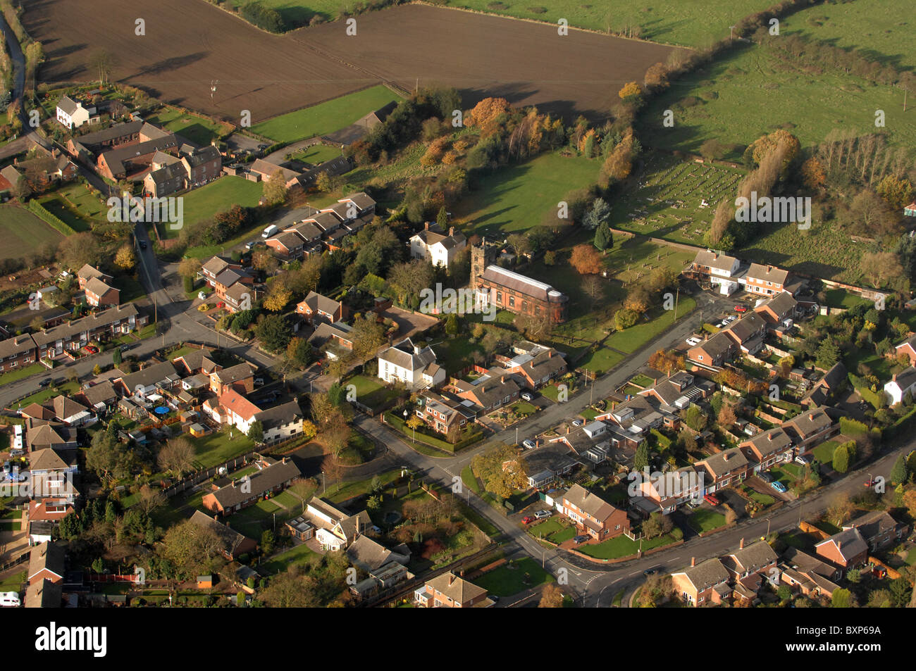 Eine Luftaufnahme des Shareshill in Staffordshire England Uk Stockfoto