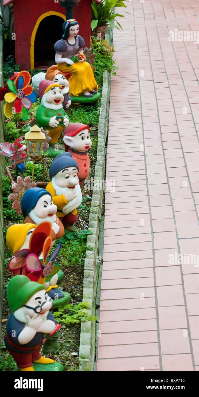 Insel Burano Landschaft - die sieben Zwerge in einem Gericht Stockfoto