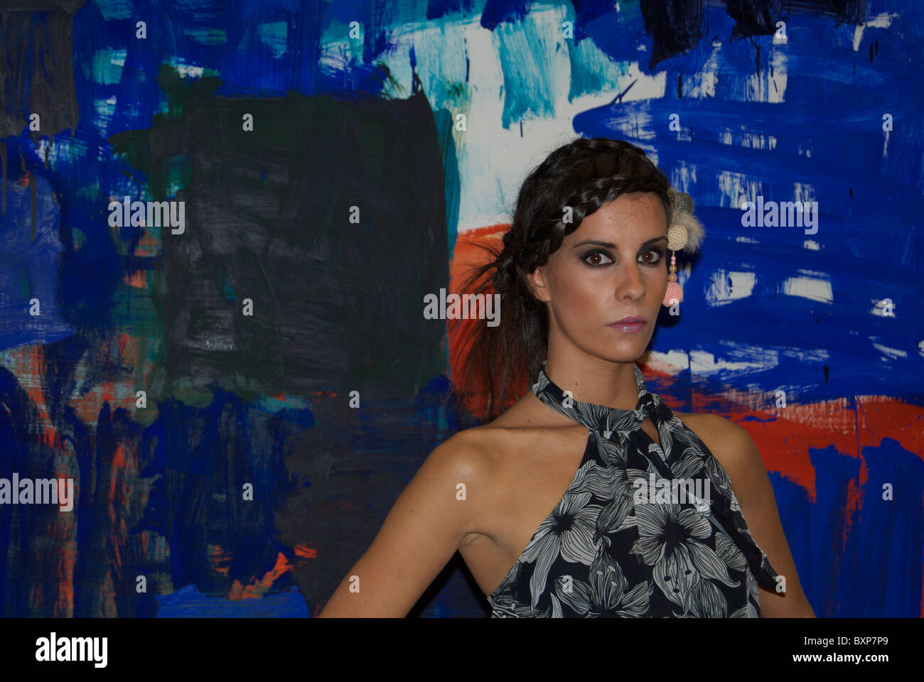 Modell mit blauen Anstrich Stockfoto