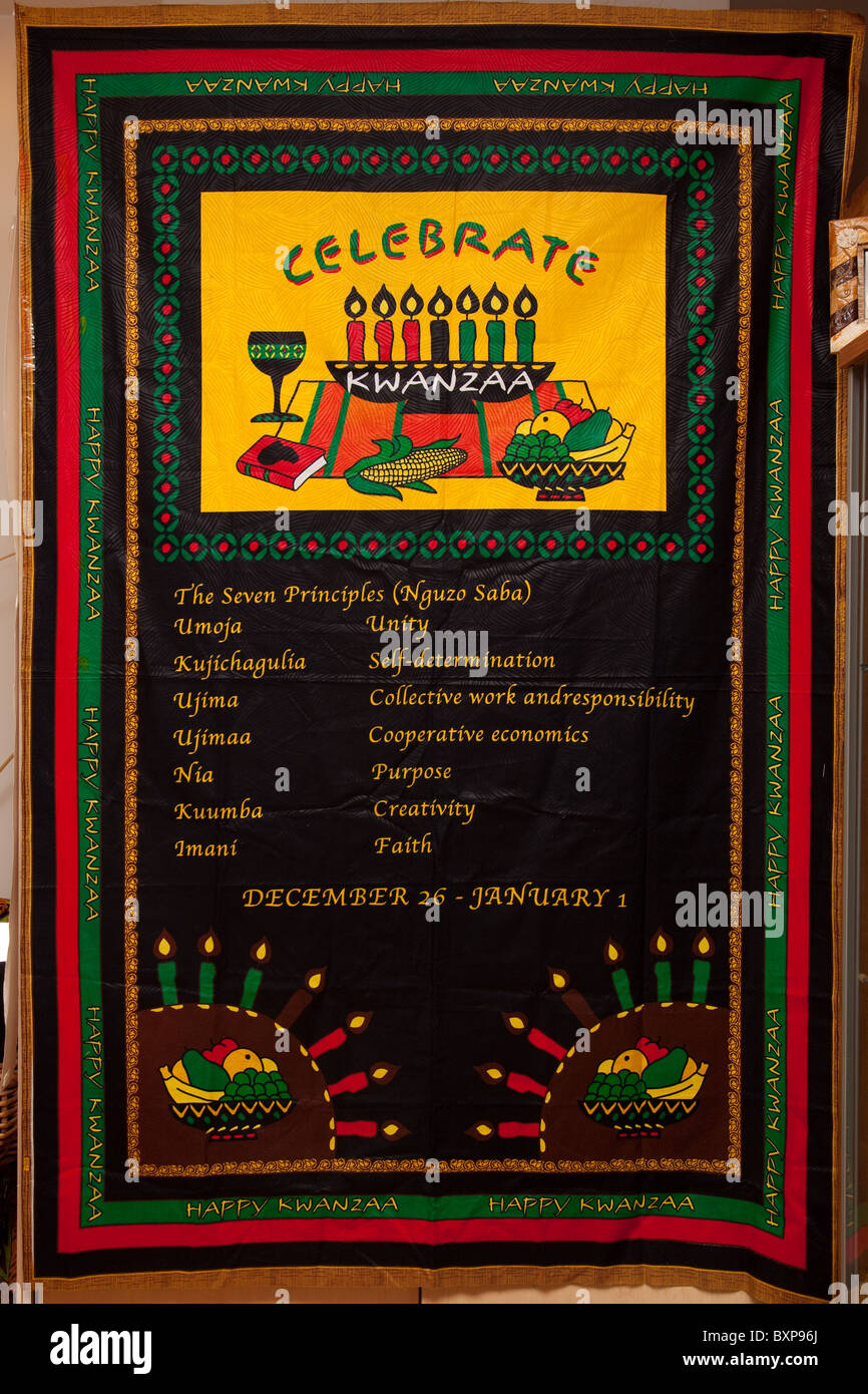Nguzo Saba Poster Der Sieben Grundsatze Der Kwanzaa Stockfotografie Alamy