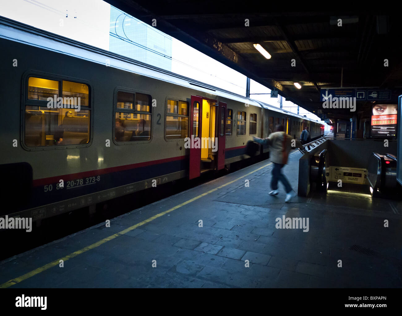 Mann ein Zug. Stockfoto