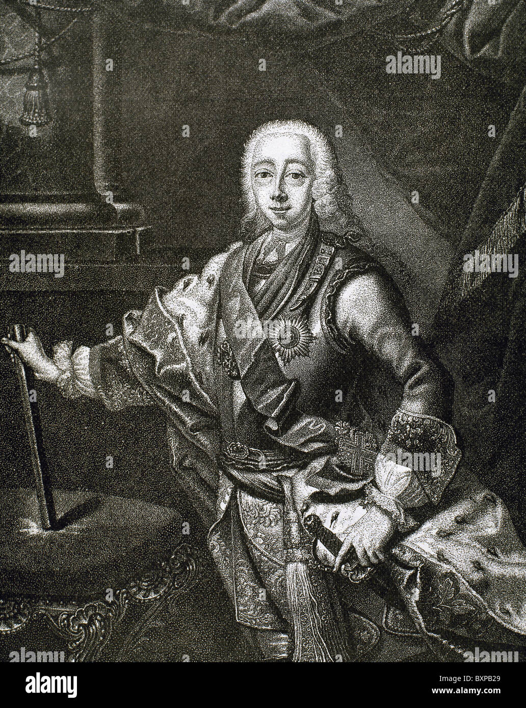 Peter III. von Russland (Kieler Schloss, 1728-Rops, 1762). Herzog von Holstein (Charles Peter, 1739-1762) und Zar von Russland (1762). Stockfoto