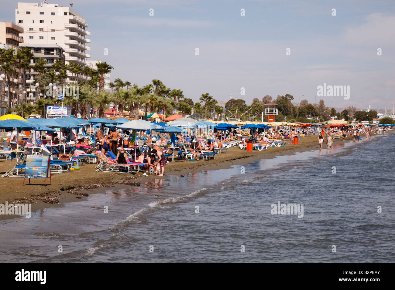 Larnaka, Larnaca-Promenade und Strand. Zypern. Stockfoto