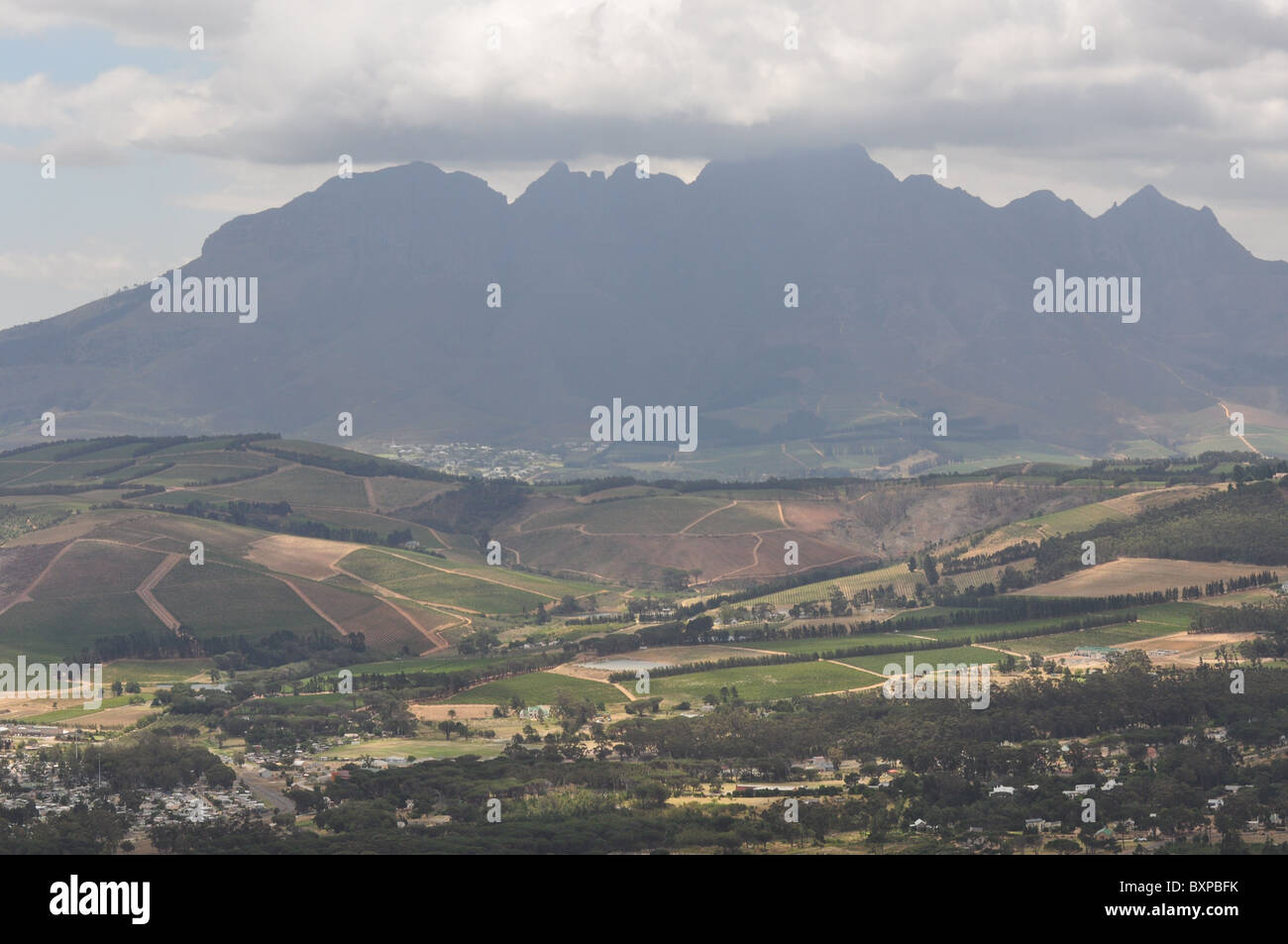 Schöne Landschaft mit blauem Himmel in Western Cape, Südafrika Stockfoto