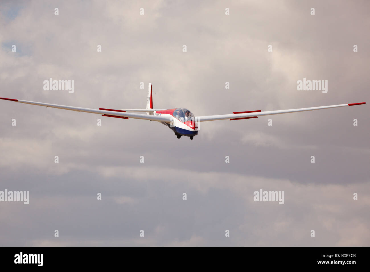 Alexander Schleicher FRAGEN 13 Segelflugzeug der Kreuzfahrer Gliding Club, Kingsfield, Dhekelia, Zypern im Landeanflug Stockfoto