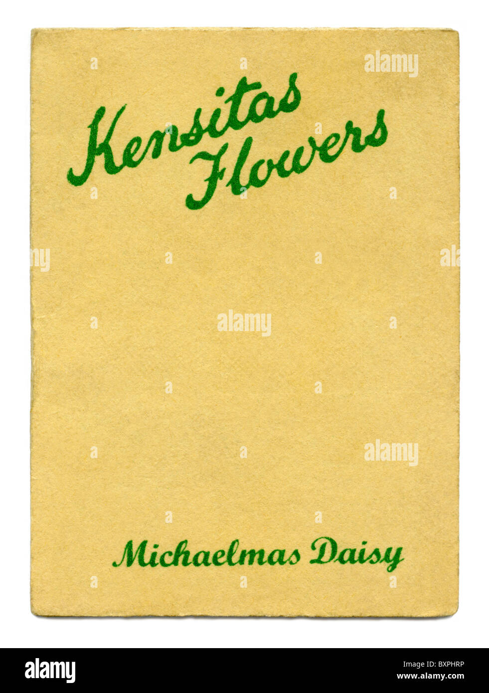 Kensitas Blumen Zigarette Karte Ordner mit einer Seidenblume im Inneren, in Schachteln Zigaretten verschenkt, 1933 Stockfoto