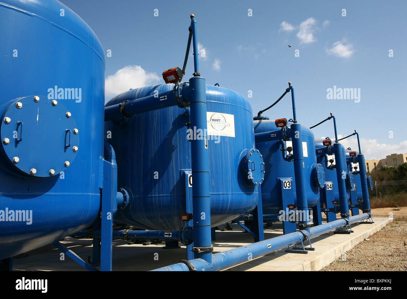 Abwasser-Behandlung. Lagerung-Turm Stockfoto