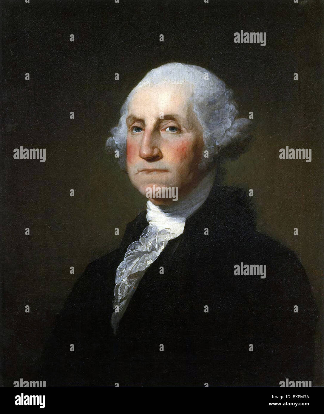 GEORGE WASHINGTON (1732-1799), erster Präsident der Vereinigten Staaten - eine kombinierte Gemälde von Gilbert Stuart und Rembrandt Peale Stockfoto