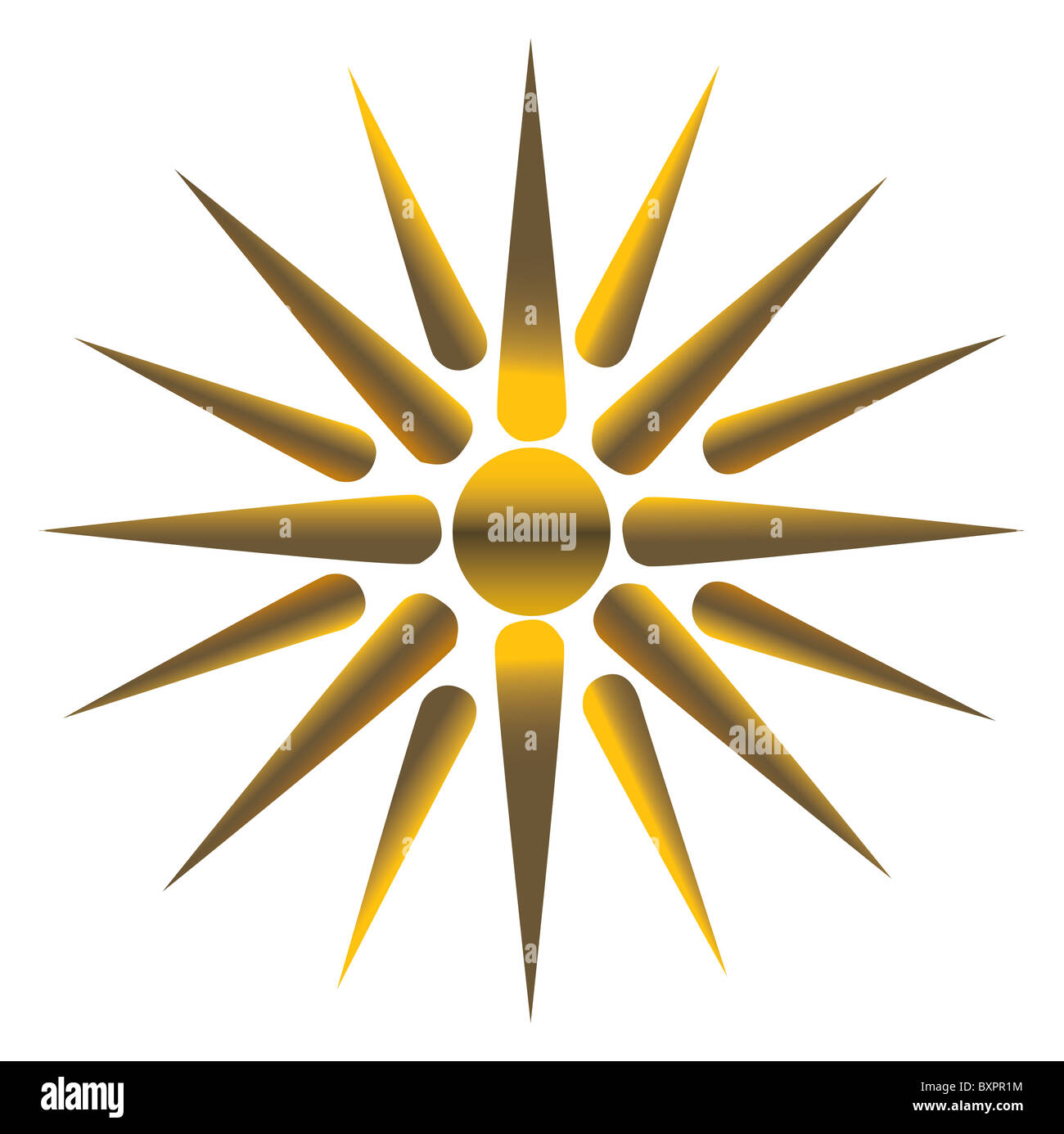 Goldene Sonne, voll vektorisierte, Maya, Inka-Symbol. Stockfoto