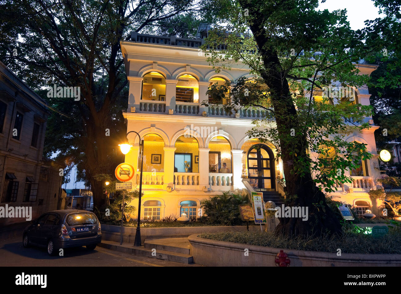 China, Provinz Guangdong, Guangzhou, restaurierten kolonialen Gebäuden auf Shamian Island. Stockfoto