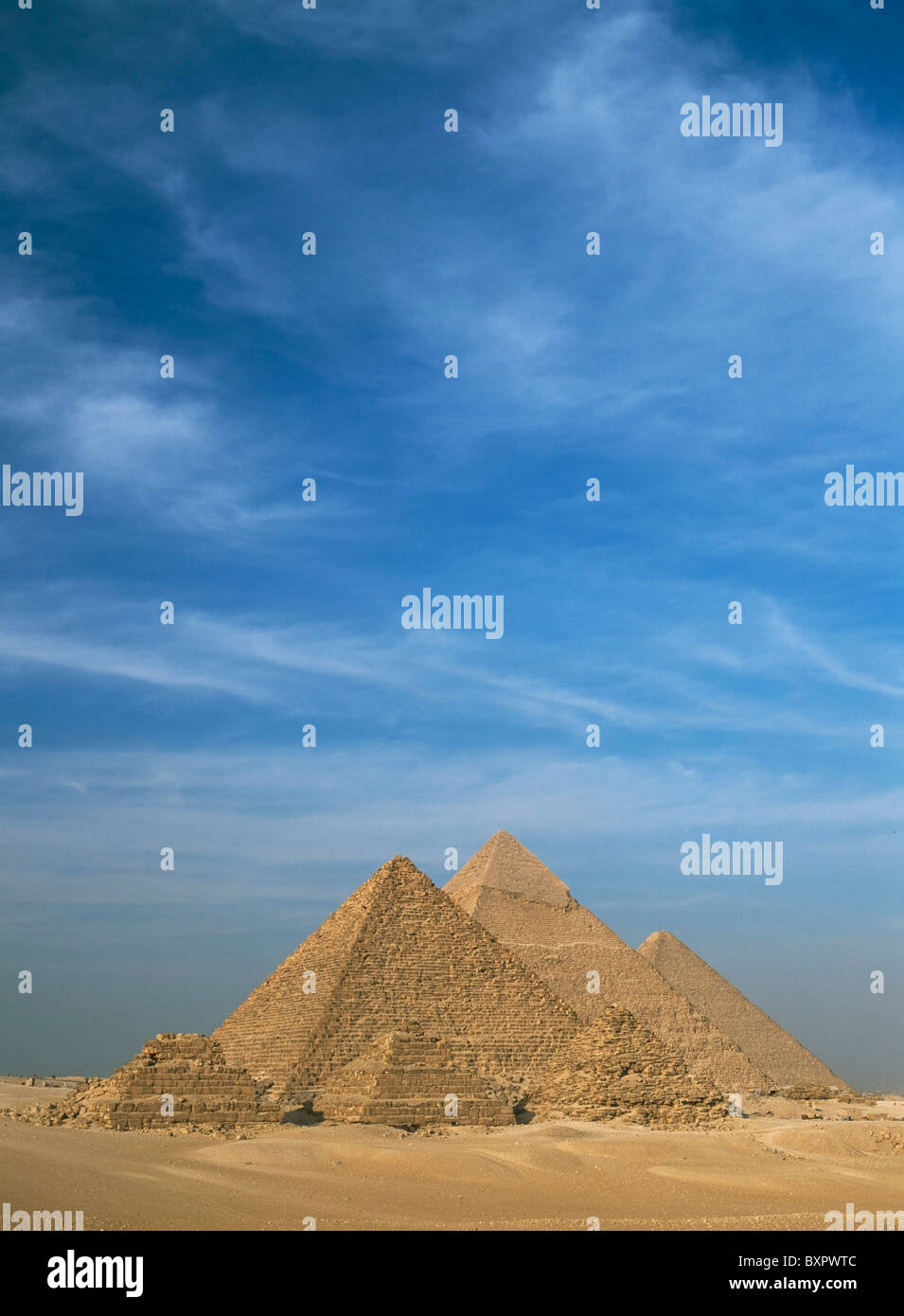 Pyramiden von Gizeh Stockfoto