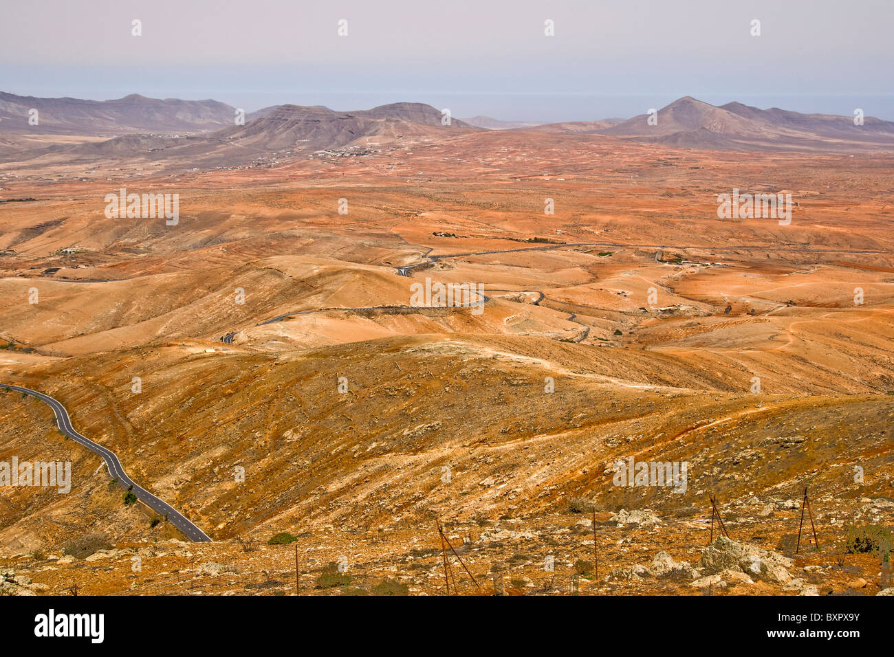 Raue Landschaft in Fuerteventura, Kanarische Inseln, Spanien Stockfoto