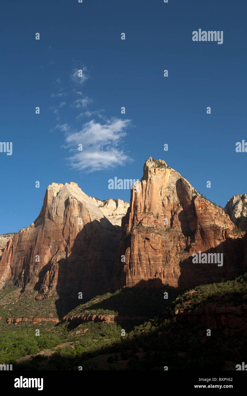 Die drei Patriarchen Berge im Zion Canyon National Park in Utah USA im Sommer Stockfoto