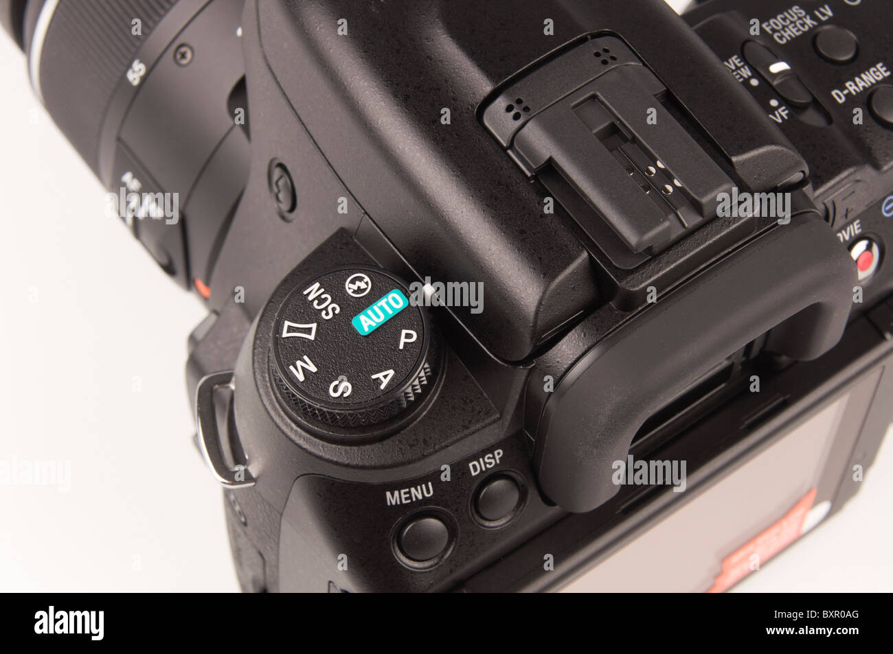 Sony Alpha 580 Kamera (2010) - digitale SLR - Modus-Einstellrad Stockfoto