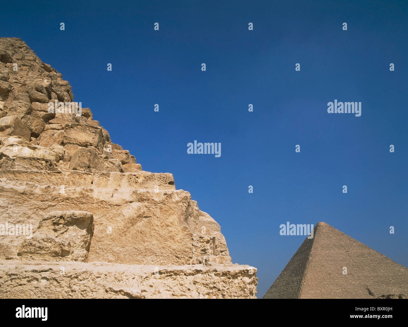 Chephren-Pyramide und große Pyramide von Cheops Stockfoto