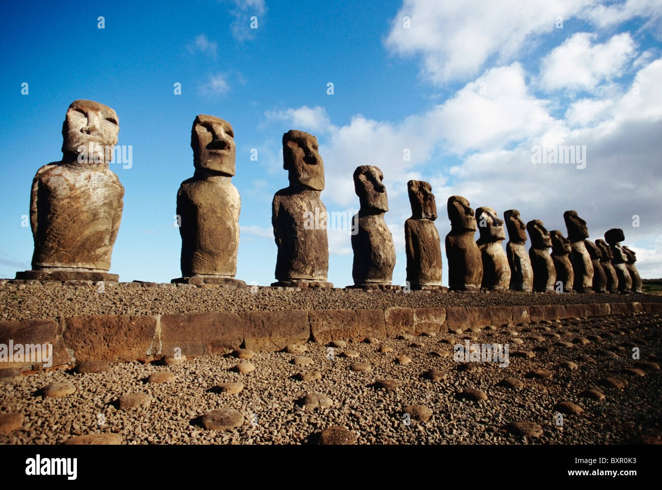 Ahu Tongariki Stockfoto