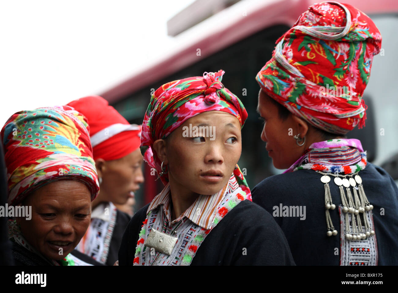 Red Dao Hill Stamm / ethnische Minderheit Frauen in Sapa, Nordvietnam Stockfoto