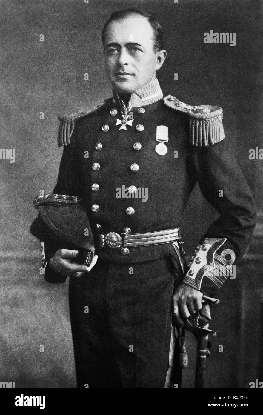 Vintage Porträtfoto der britischen Royal Navy Officer und Polarforscher Kapitän Robert Falcon Scott (1868-1912). Stockfoto