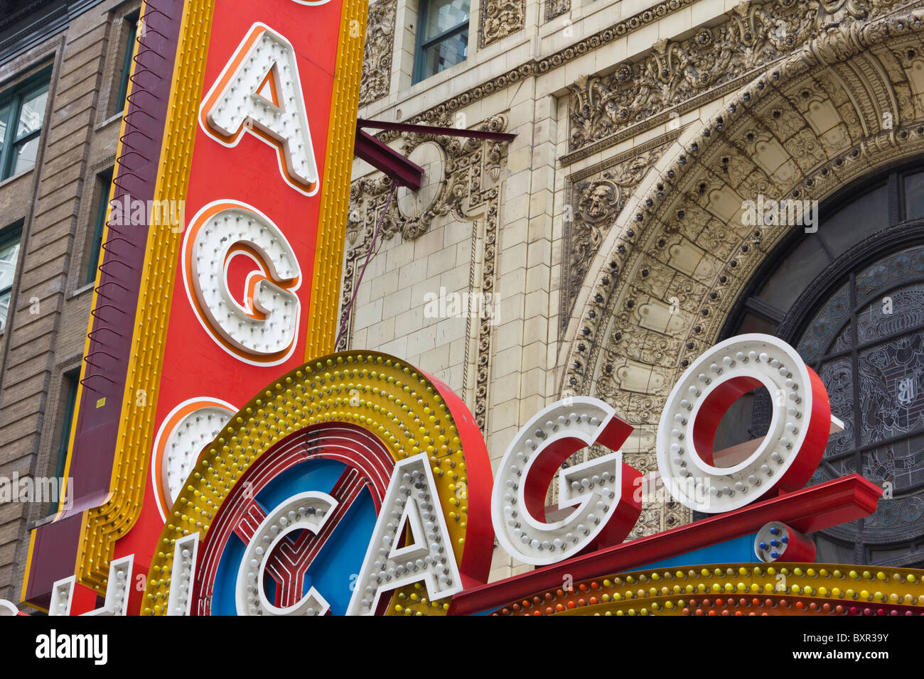 Die Chicago Theatre, Chicago Illinois Stockfoto