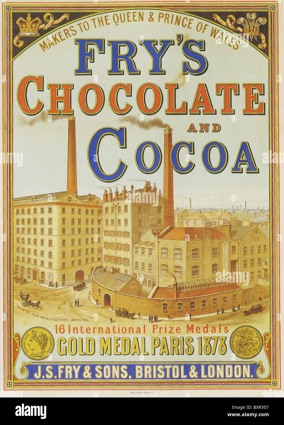 FRY es Schokolade und Kakao Anzeige 1880 Stockfoto