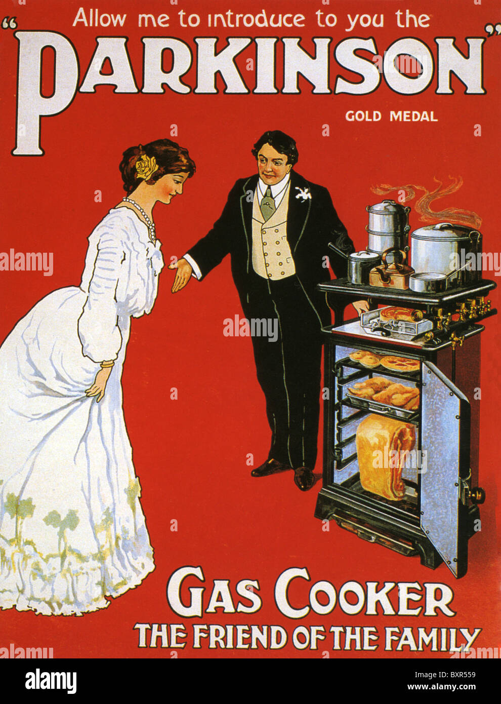 PARKINSON-Gasherd Anzeige 1910 Stockfoto