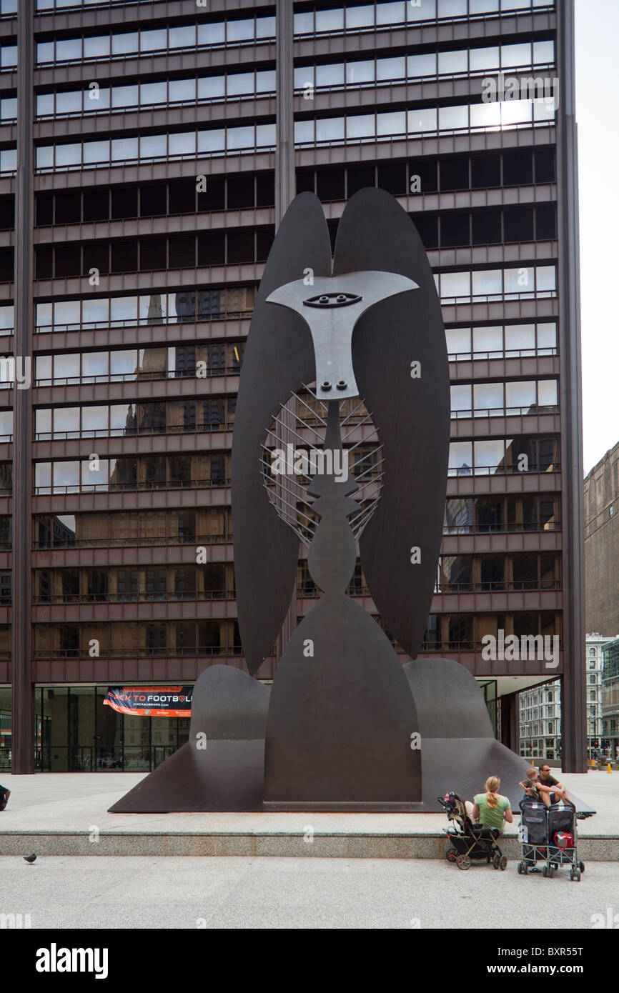 Chicago Picasso-Skulptur, Daley Plaza, Chicago, Illinois, USA Stockfoto
