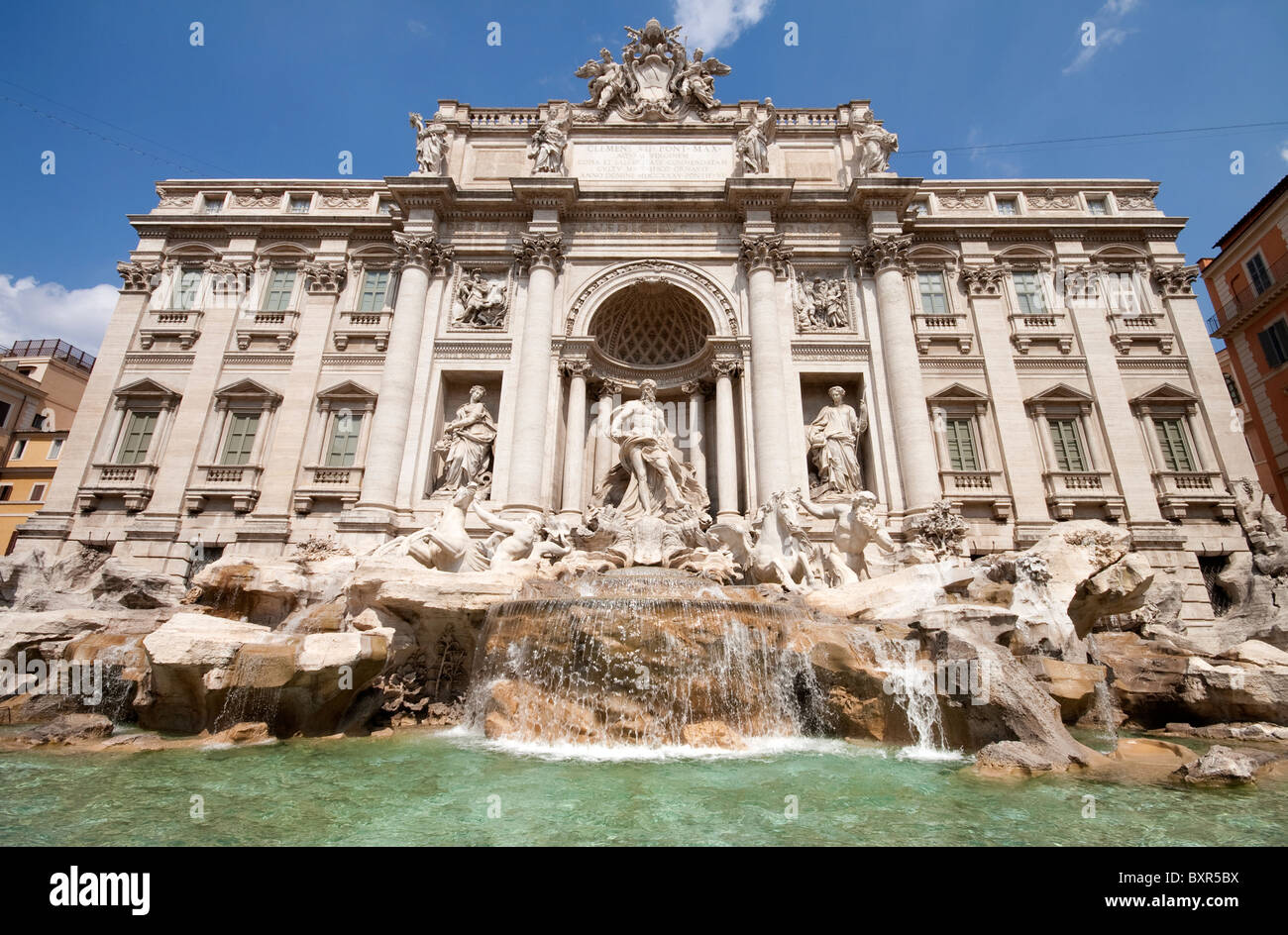 Der Trevi-Brunnen (Fontana di Trevi) in Rom, Italien Stockfoto