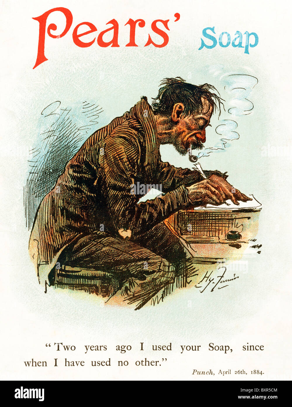 Birnen Seife, Anzeige von 1893 mit dem berühmten furniss Punch Karikatur aus dem Jahre 1884 von einem gelegentlichen Benutzer schriftlich an die Entscheidungsträger. "Vor zwei Jahren habe ich Ihre Seife. Seitdem habe ich keine andere benutzt wird. Stockfoto