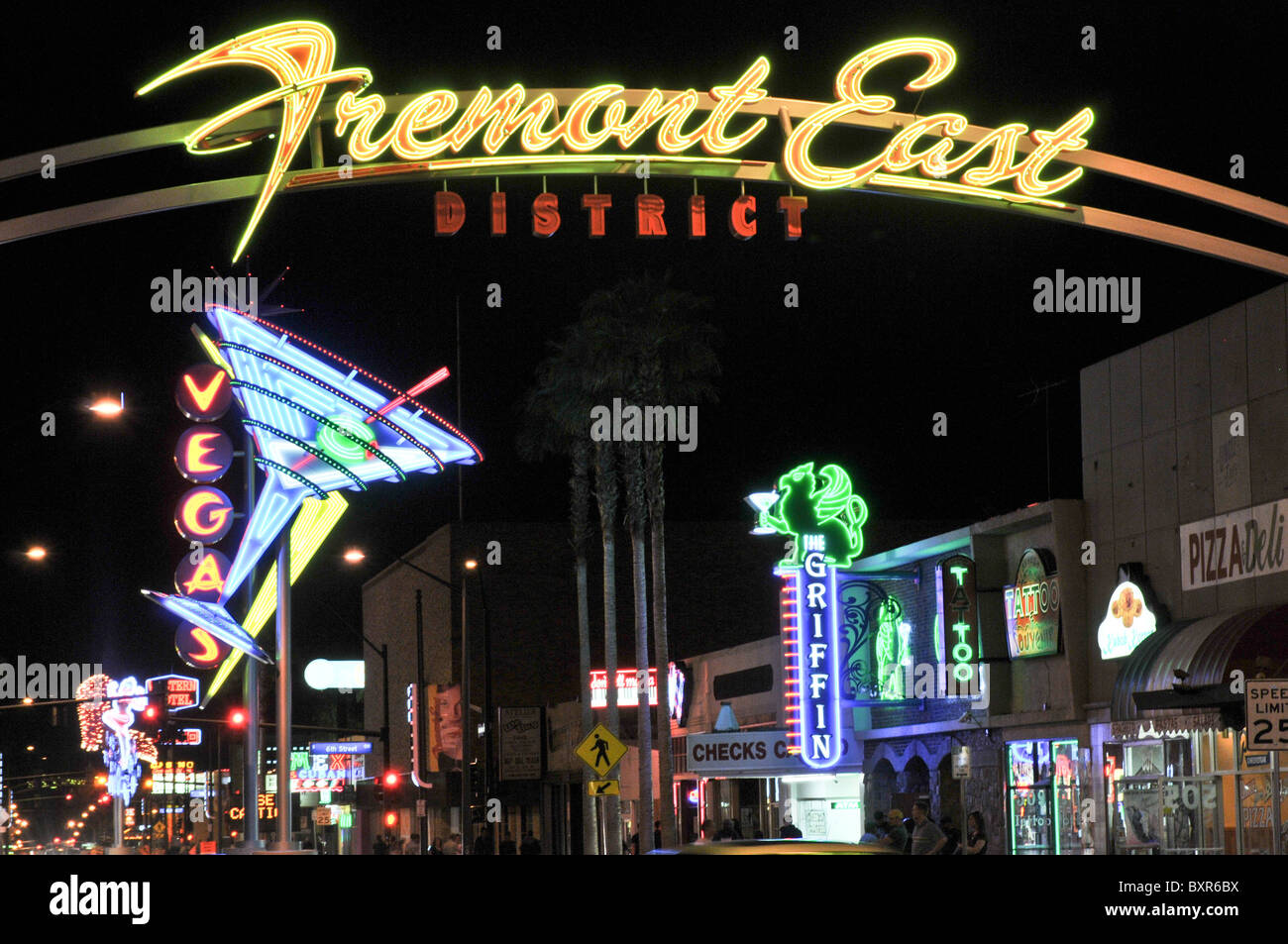 Neon-Schilder auf Fremont St, Las Vegas Stockfoto