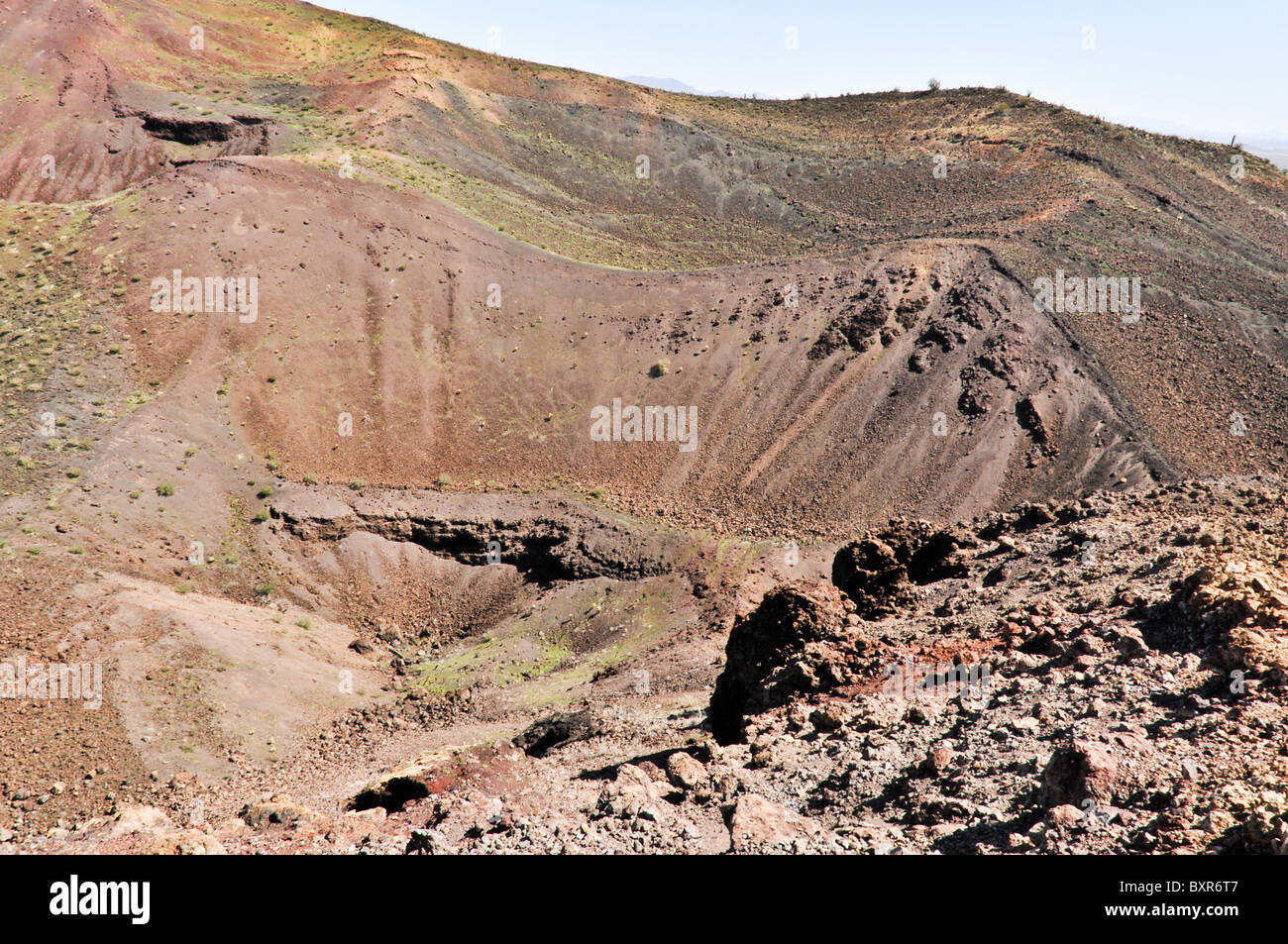 Innere des El Tecolote Schlackenkegel, El Pinacate Biosphärenreservat, Sonora, Mexiko Stockfoto