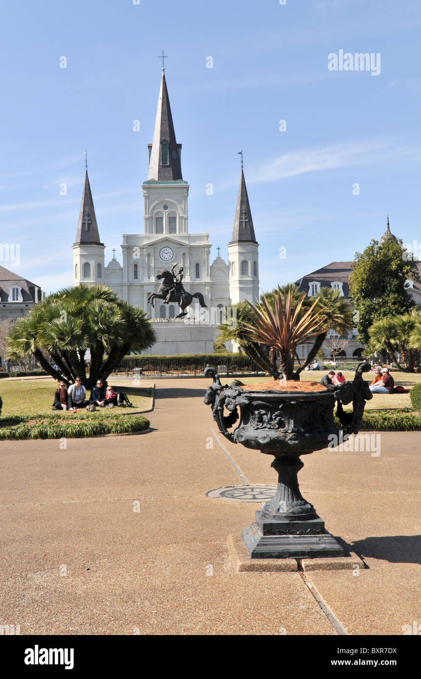 St. Louis Kathedrale, Jackson Square, French Quarter, New Orleans, Louisiana Stockfoto
