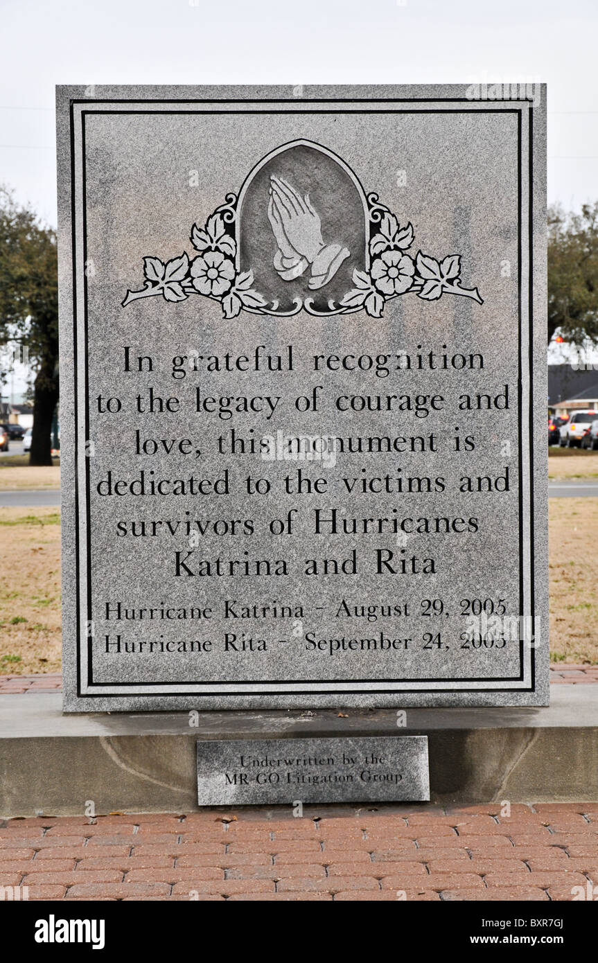 Denkmal für Katrina und Rita Hurrikan-Opfer im unteren 9. Bezirk, New Orleans, Louisiana Stockfoto