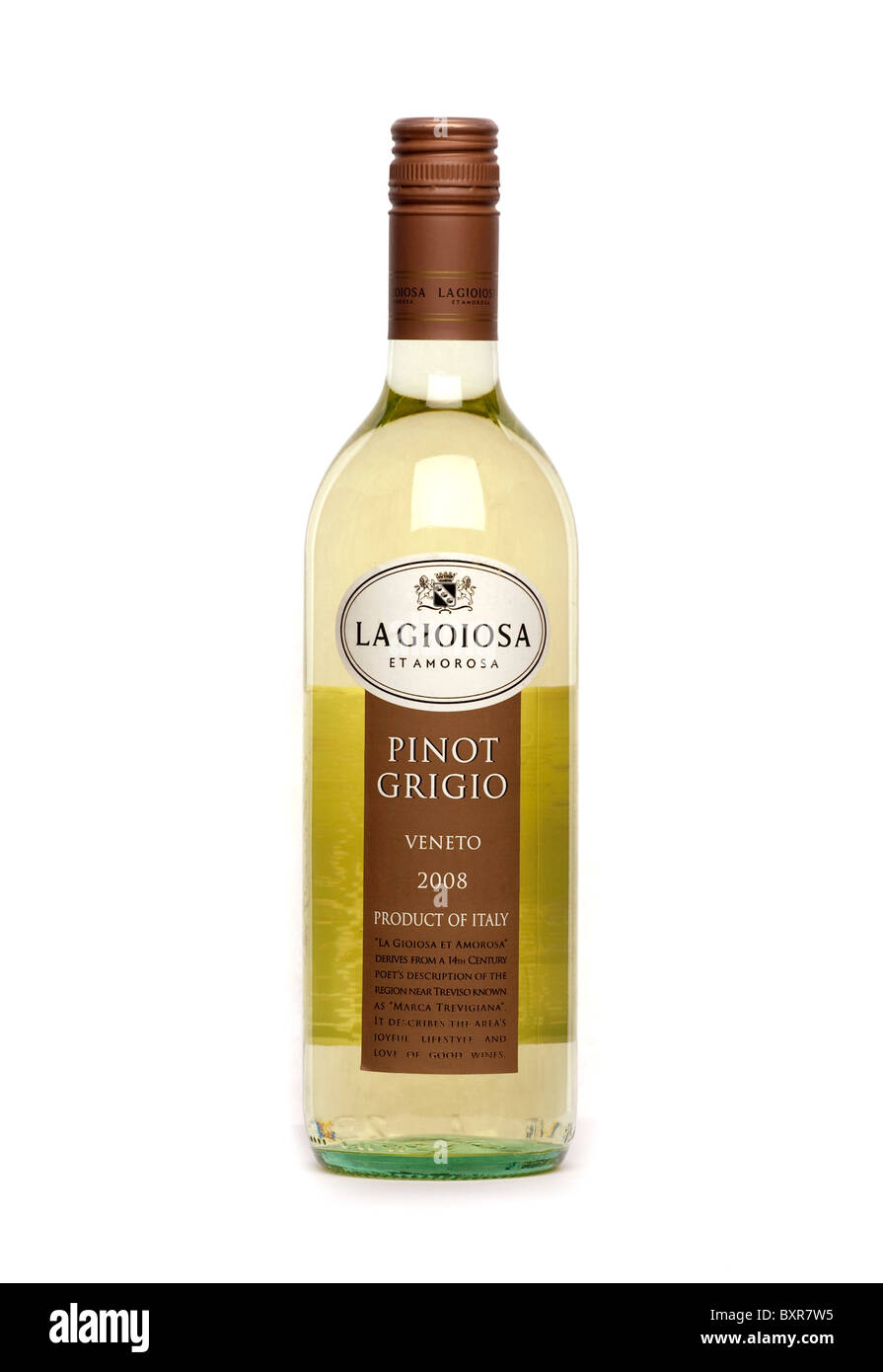 Flasche Pinot Grigio weiß Wein Stockfoto
