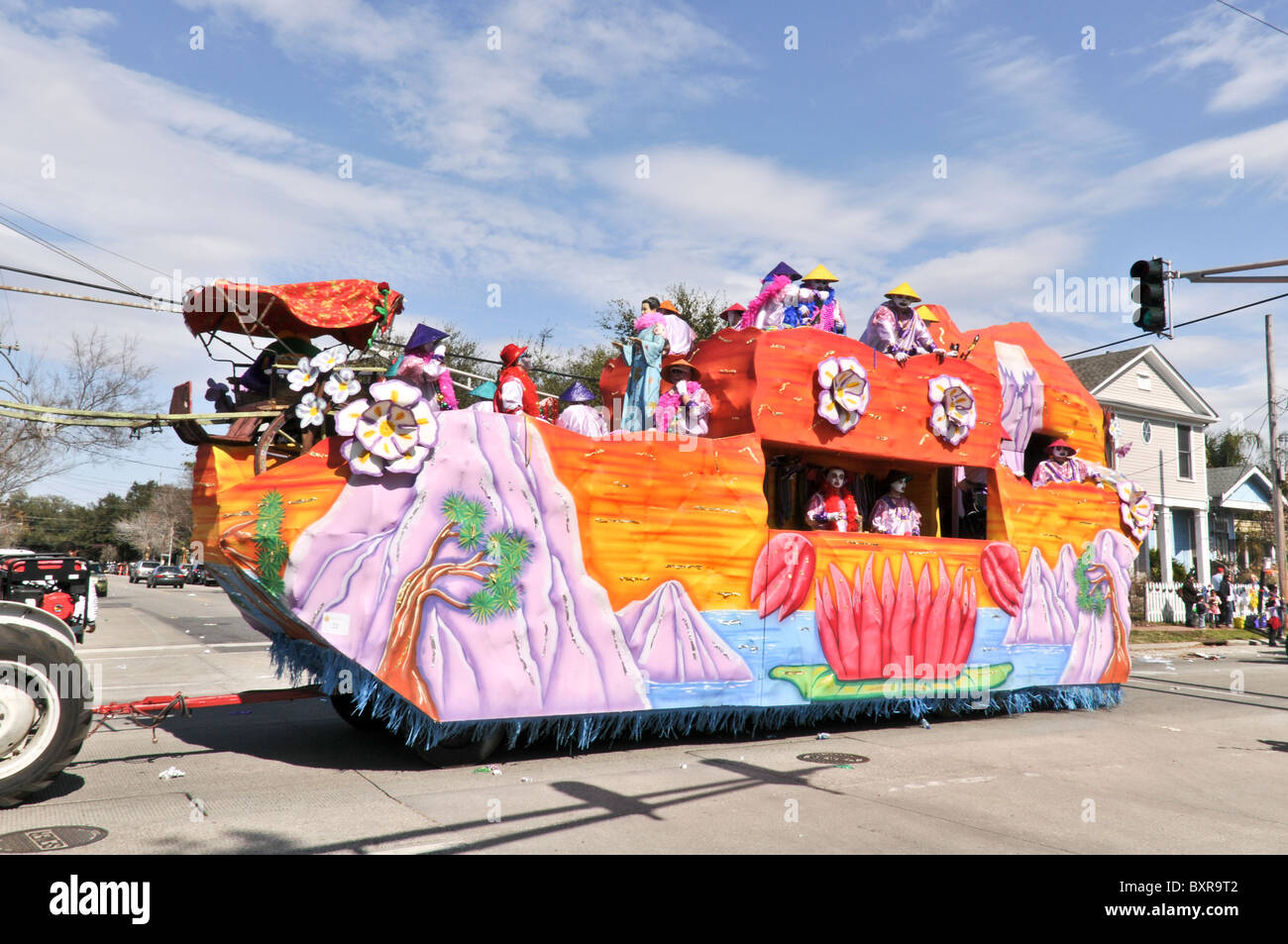 Singapore Sling "(Art des Getränks) Auftrieb im Krewe von Thoth Parade, Karneval 2010, New Orleans, Louisiana Stockfoto