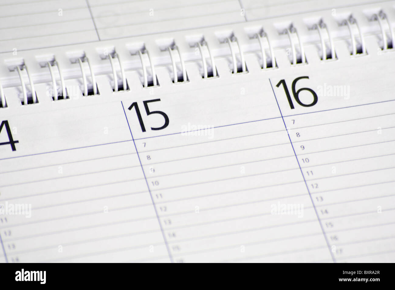 Standard-Kalender zeigt die Mitte des Monats Stockfoto