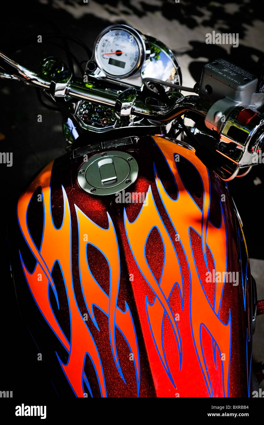 Motorrad Benzintank Stockfoto