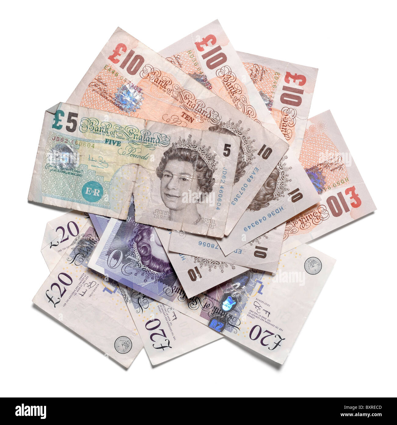 Pfund Sterling Papiergeld Stockfoto