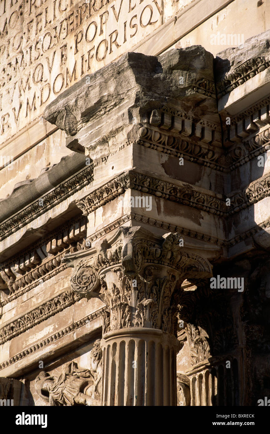 Italien, Rom, Forum Romanum, Bogen des Septimius Severus Stockfoto