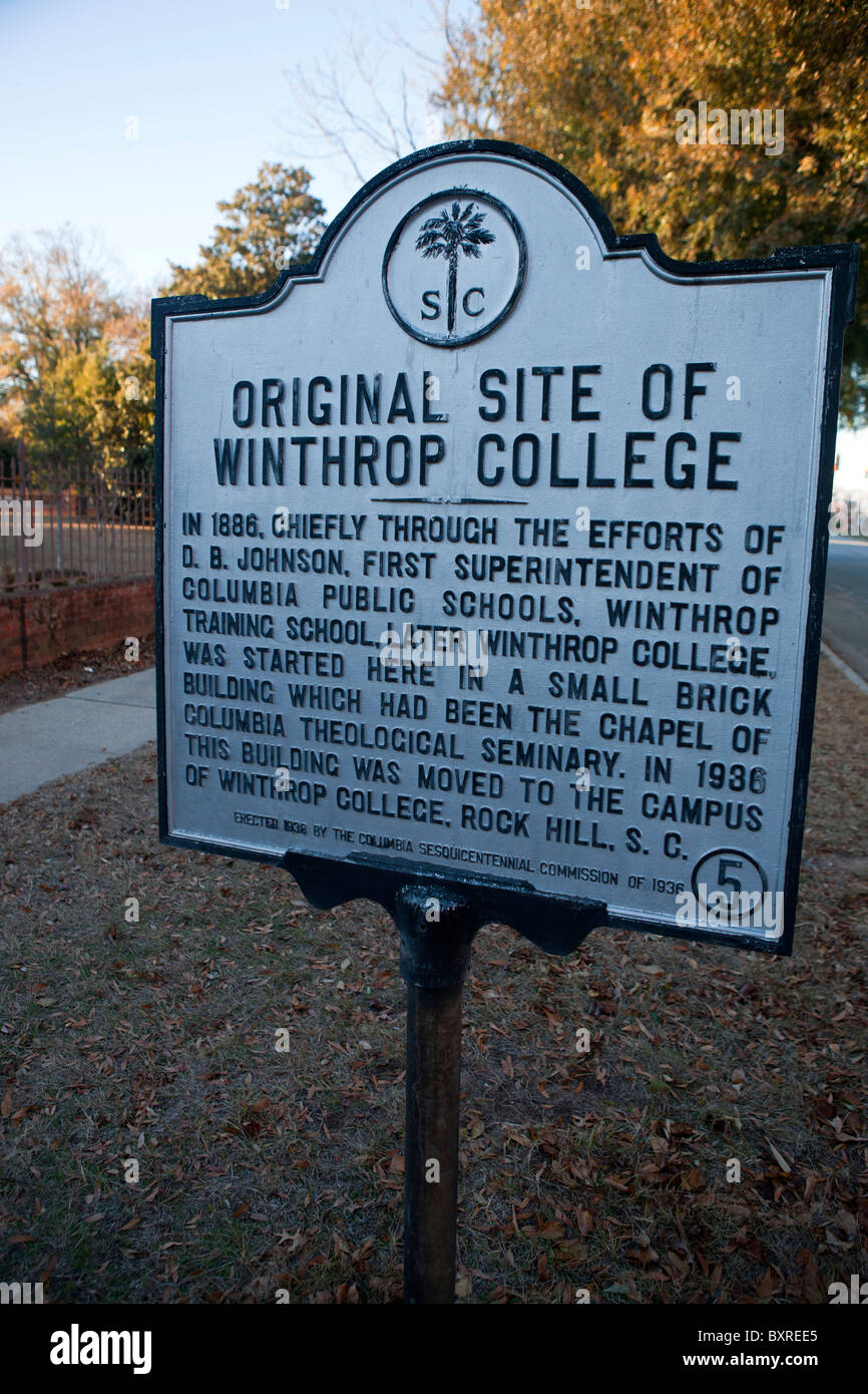 Im Jahre 1886, hauptsächlich durch die Bemühungen von D. B. Johnson, erster Superintendent der öffentlichen Schulen in Columbia Stockfoto