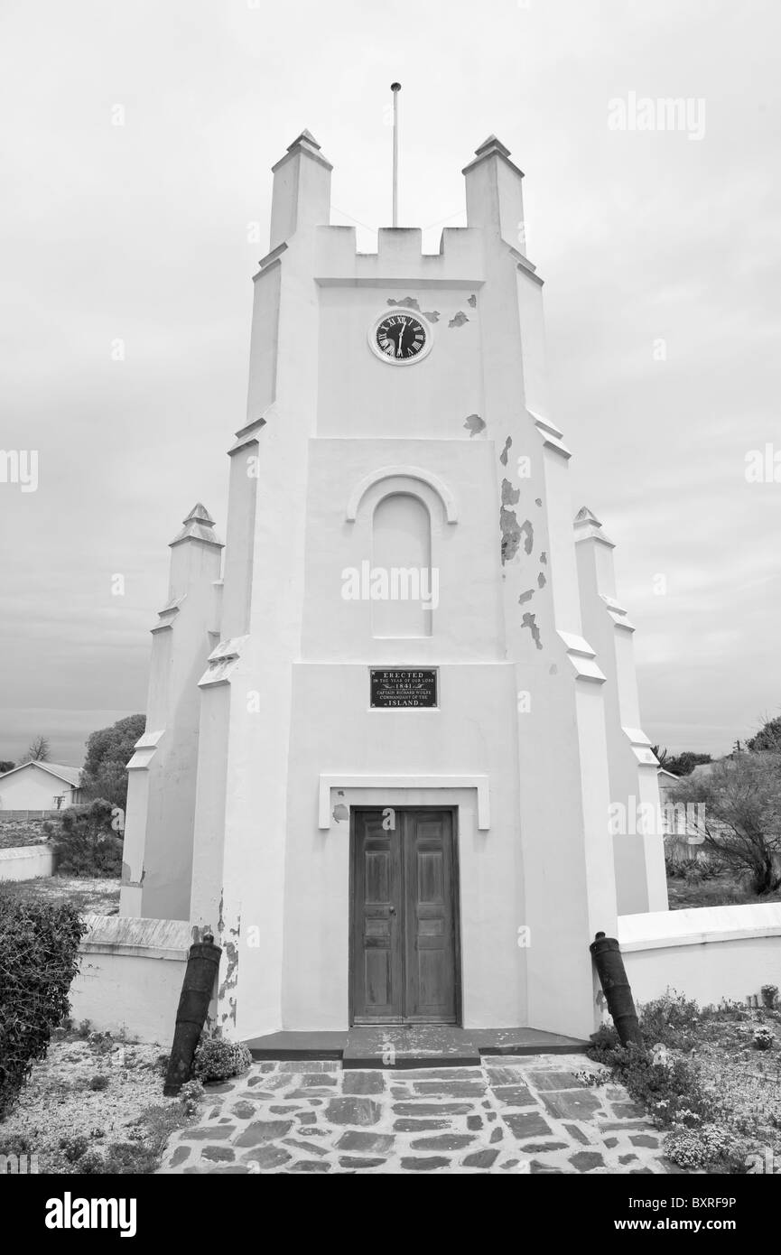 Die anglikanische oder Garrison Church auf Robben Island gebaut im Jahre 1841, Cape Town, Südafrika Stockfoto
