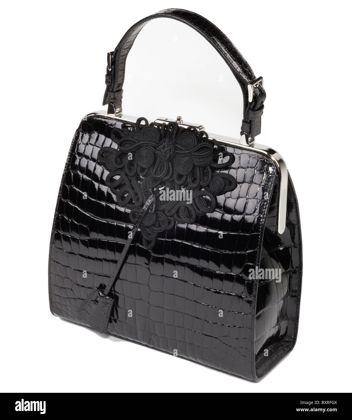 Prada Damen Rahmen schwarze Handtasche Stockfoto