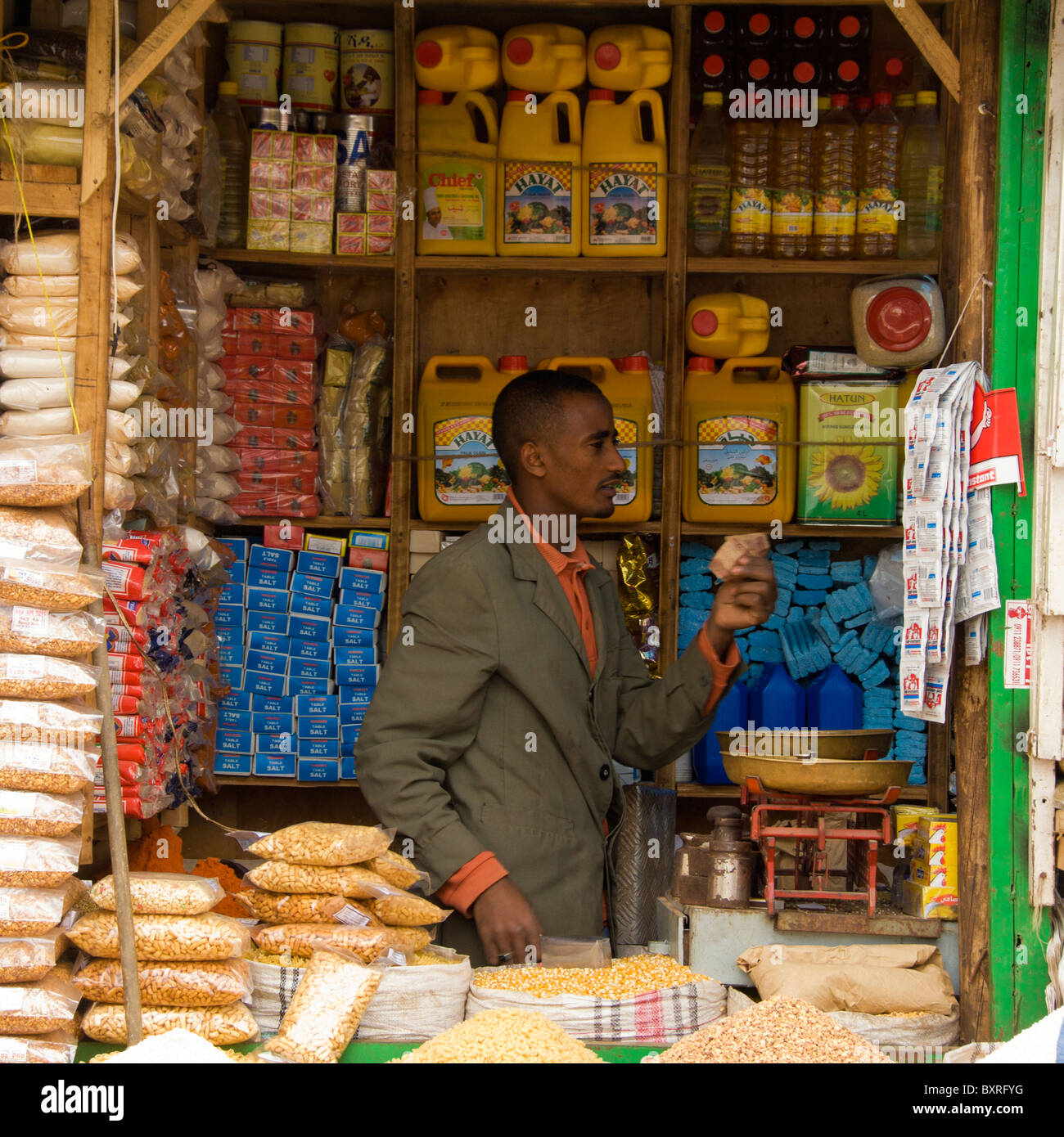 Marktstand; Mercato-Addis Ababa, Äthiopien-Afrika Stockfoto