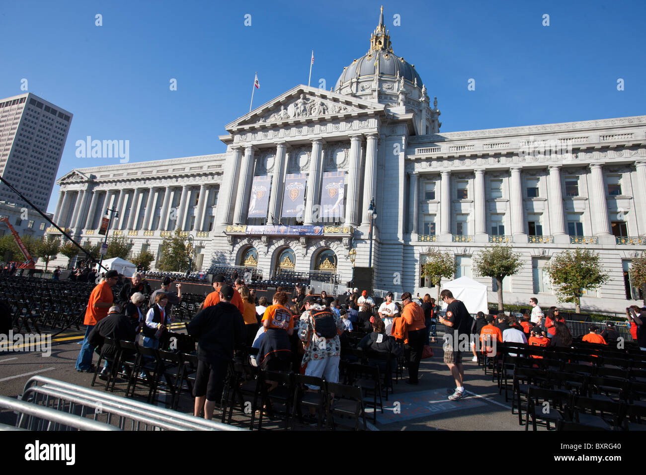 3. November 2010; San Francisco, CA, USA;  San Francisco City Hall vor der San Francisco Giants World Series Siegesparade Stockfoto