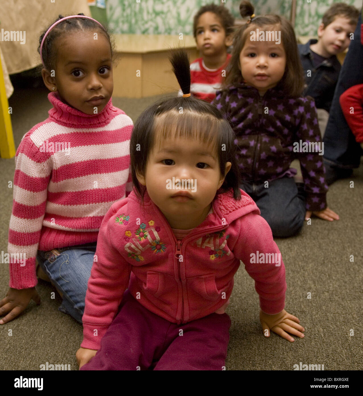 Kindergarten und Pre-K-Programm im Stadtteil sehr multikulturellen Kensington in Brooklyn, New York. Stockfoto