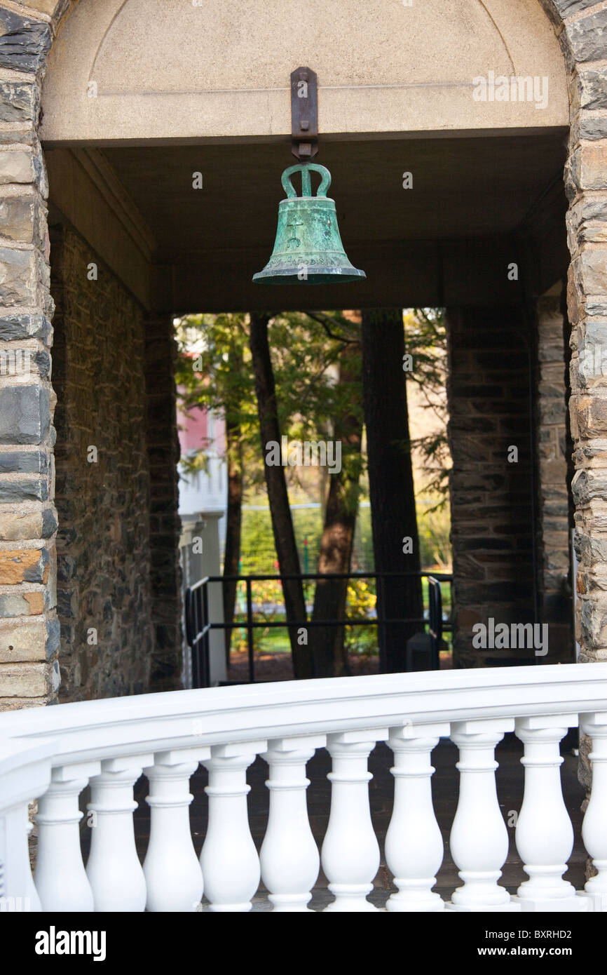 Glocke am Franklin D Roosevelt Haus in Hyde Park, New York Stockfoto