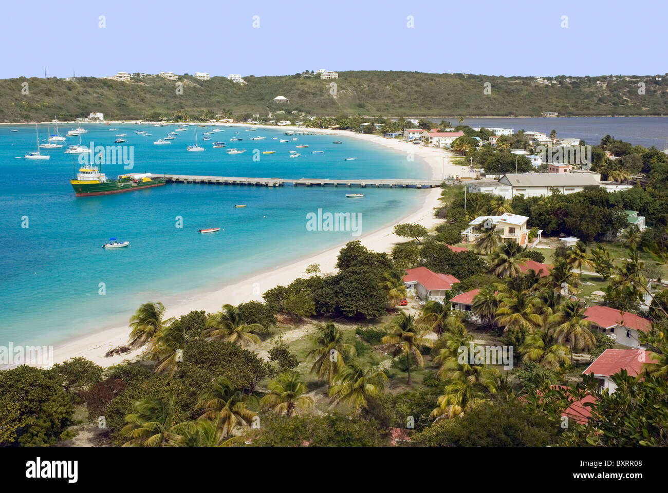 Karibik, Leeward Islands, Anguilla - Blick auf Strand Stockfoto