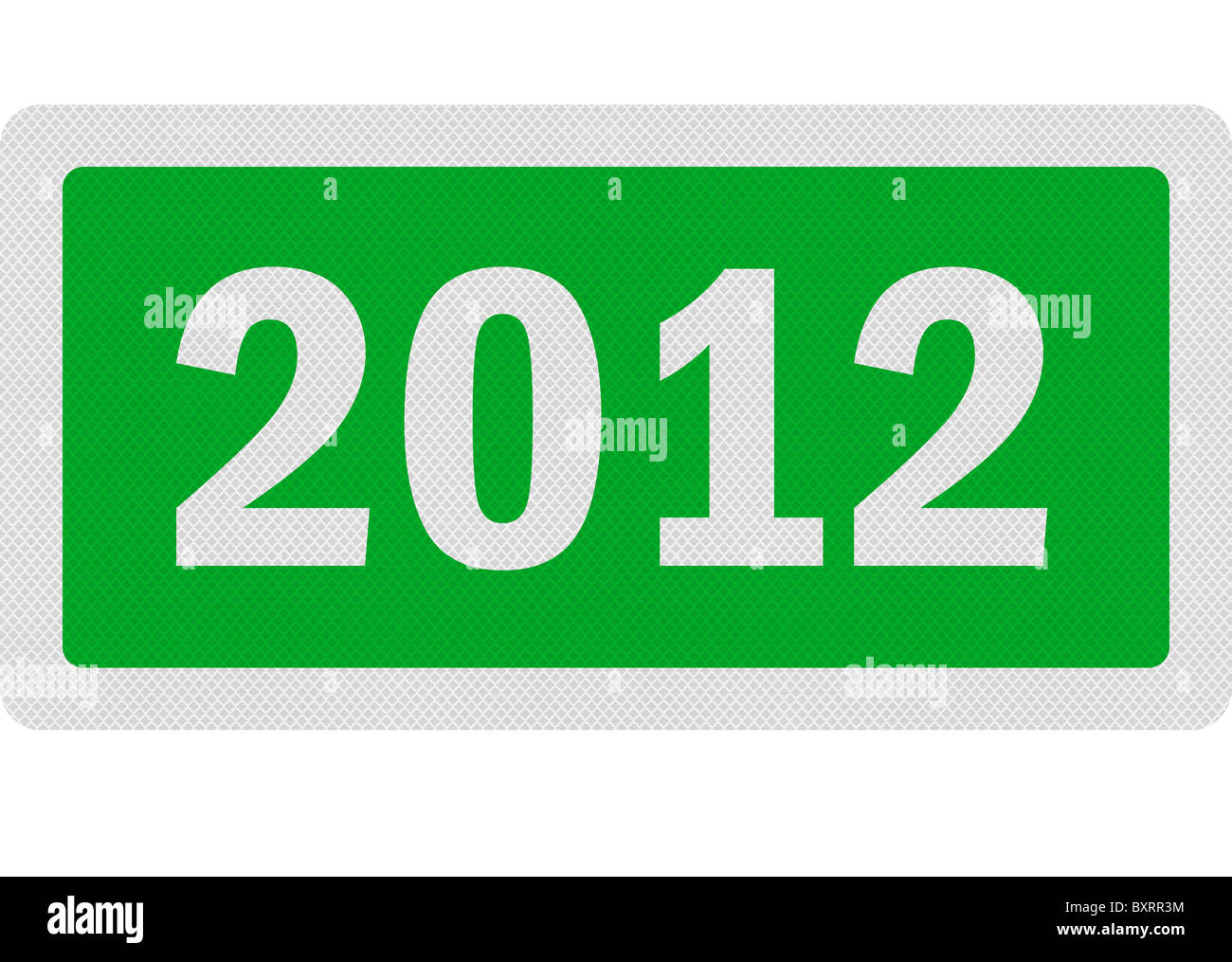 Foto realistische '2012' Sign, isoliert auf weiss Stockfoto